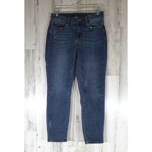 Judy Blue Relaxed Fit Ankle Jeans 9/29 Short (28x26) Dark Wash Distressed